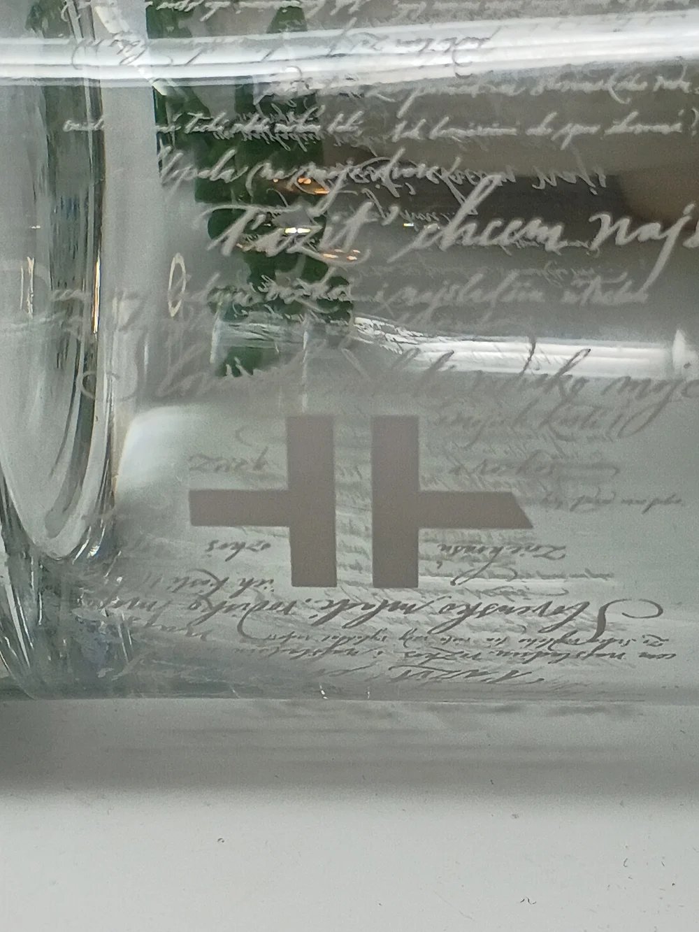 Set of 2 Slovenia Clear Etched Double Old Fashioned Glasses